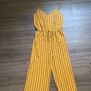 Yellow & navy blue stripped jumpsuit